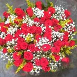 BH Flores - Bouquet 50 rosas vermelhas