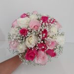 BH Flores - Bouquet de Noiva Rosas – Pink, Rosa Bebê e Branca