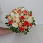 BH Flores - Bouquet de Noiva Rosas Brancas, Chá e Laranja