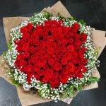 BH Flores - Bouquet 100 Rosas Vermelhas