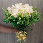 BH Flores - Arranjo 15 Rosas Chá no Vidro