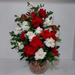 BH Flores - Arranjo 24 Rosas Duas Cores no Vidro