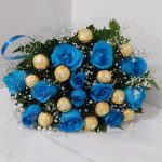 BH Flores - Bouquet Doce Romance com 12 Rosas Azuis